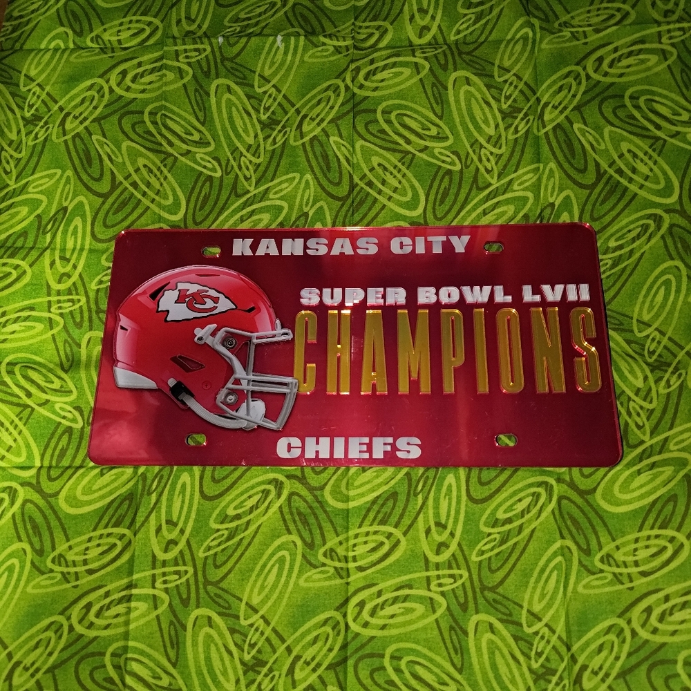 Kansas City Chiefs Super Bowl LVII Champions Specialty Acrylic Car License Plate